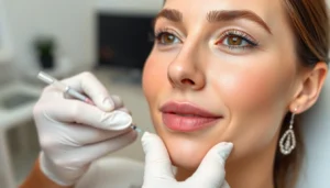Botox Zürich: Professional facial treatment with a cosmetologist administering injections in a modern clinic setting.