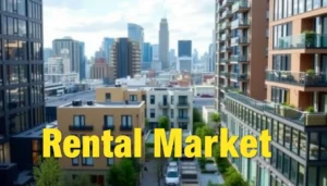 UK Rental Market analysis data with rental properties and market trends in a professional setting